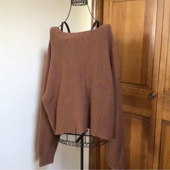 New Lunya Prima Cozy Pullover Reversible Cotton Silk Sweater Walnut Brown - Picture 7 of 12